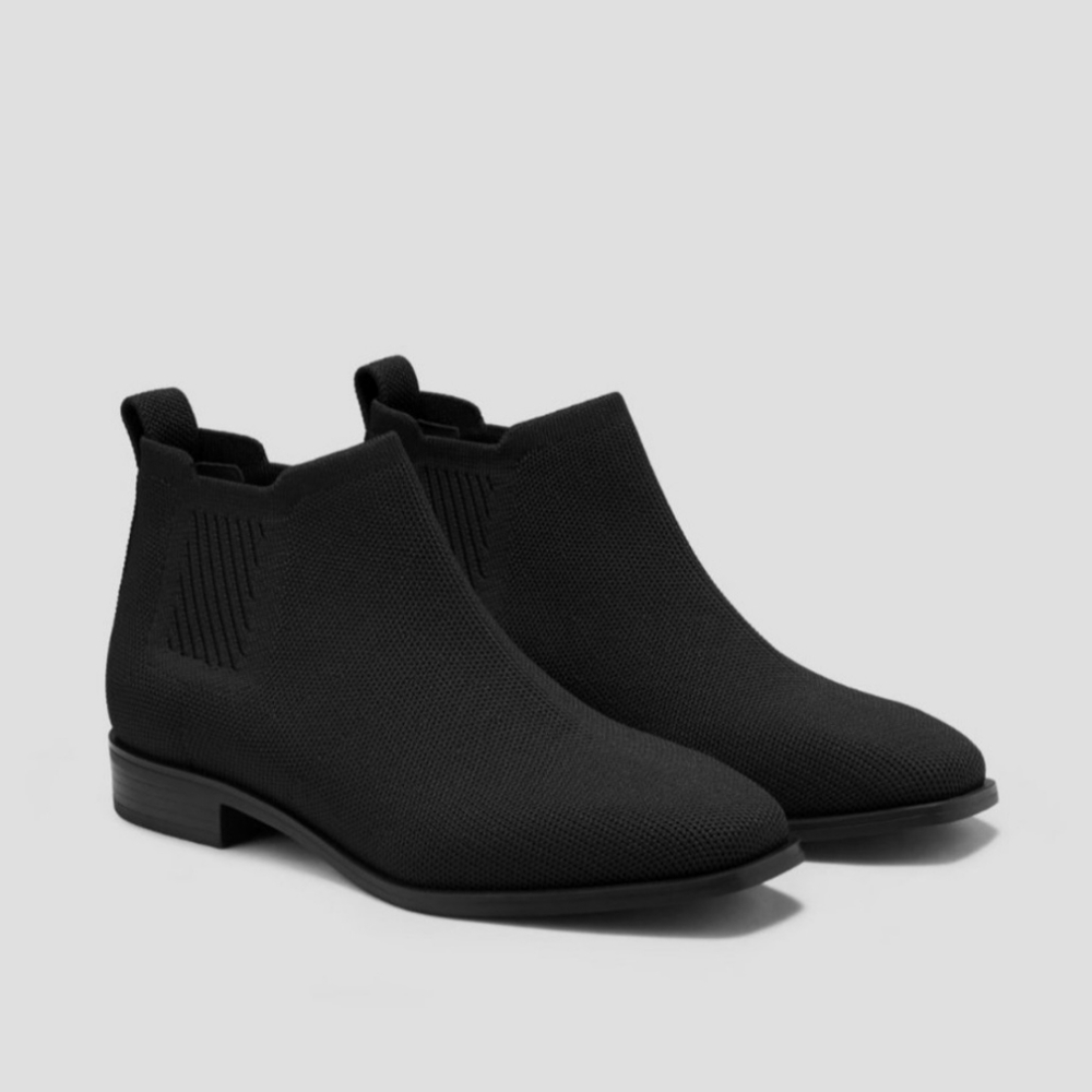VIVAIA Square-Toe Water-Repellent Ankle Boots (Ryan Pro) in Black NWT